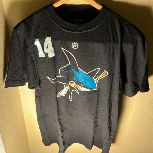 NHL Reebok Mens Sharks Cheechoo 14 Jersey Tee Color Black Size Small - Picture 1 of 5
